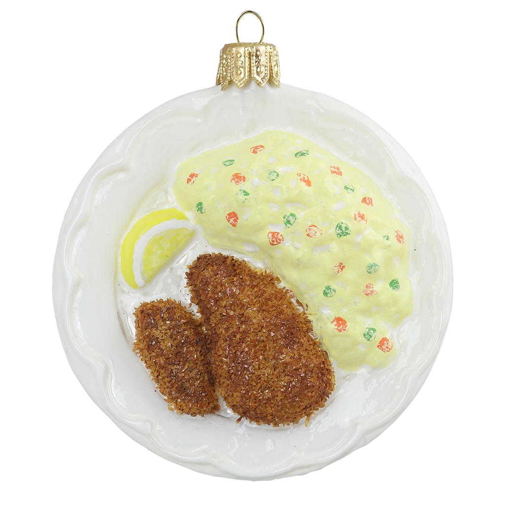 Schnitzel with potato salad ornament