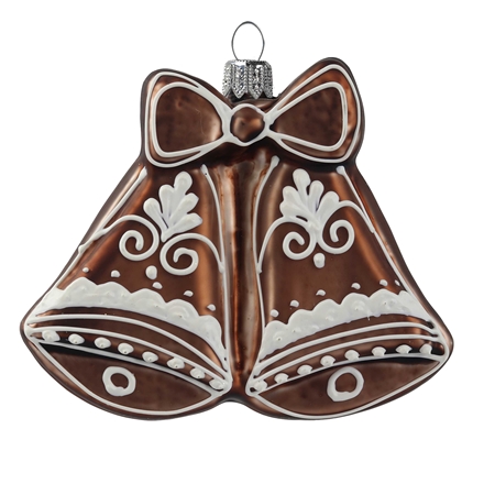 Glass brown gingerbread two bells