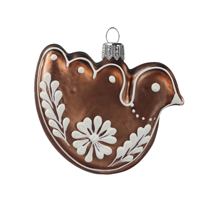 Glass gingerbread brown dove