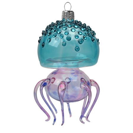 Sea jellyfish glass ornament