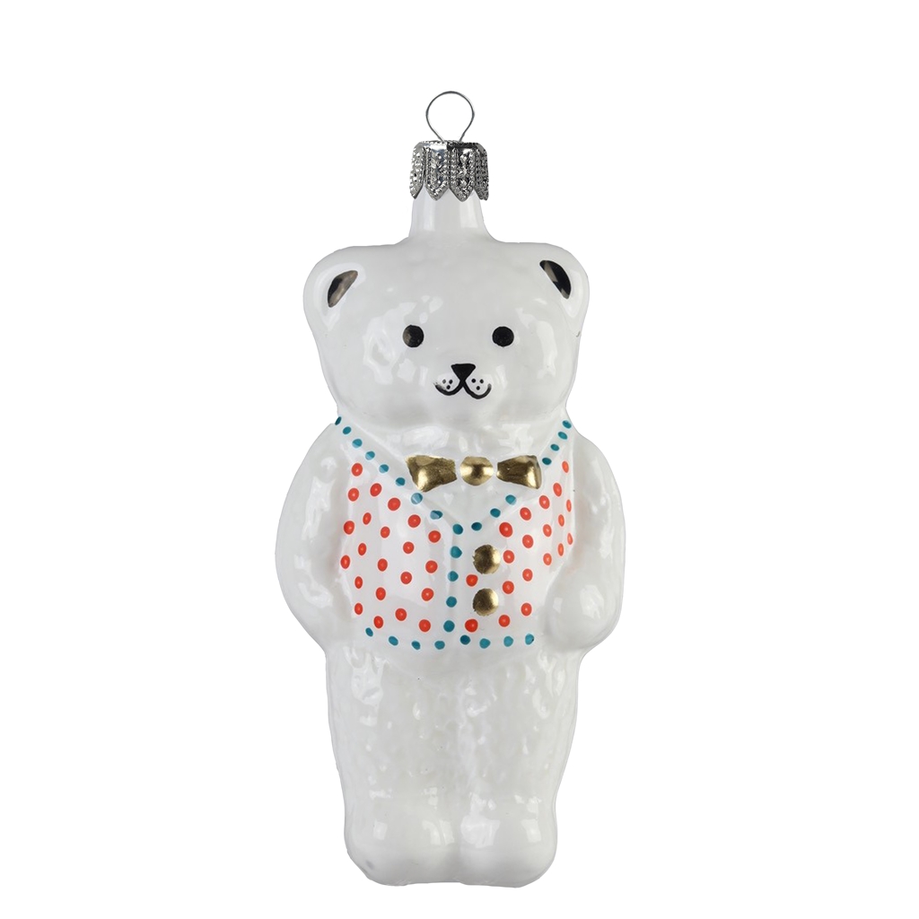 Porcelain Mr. Teddy dressed in waistcoat