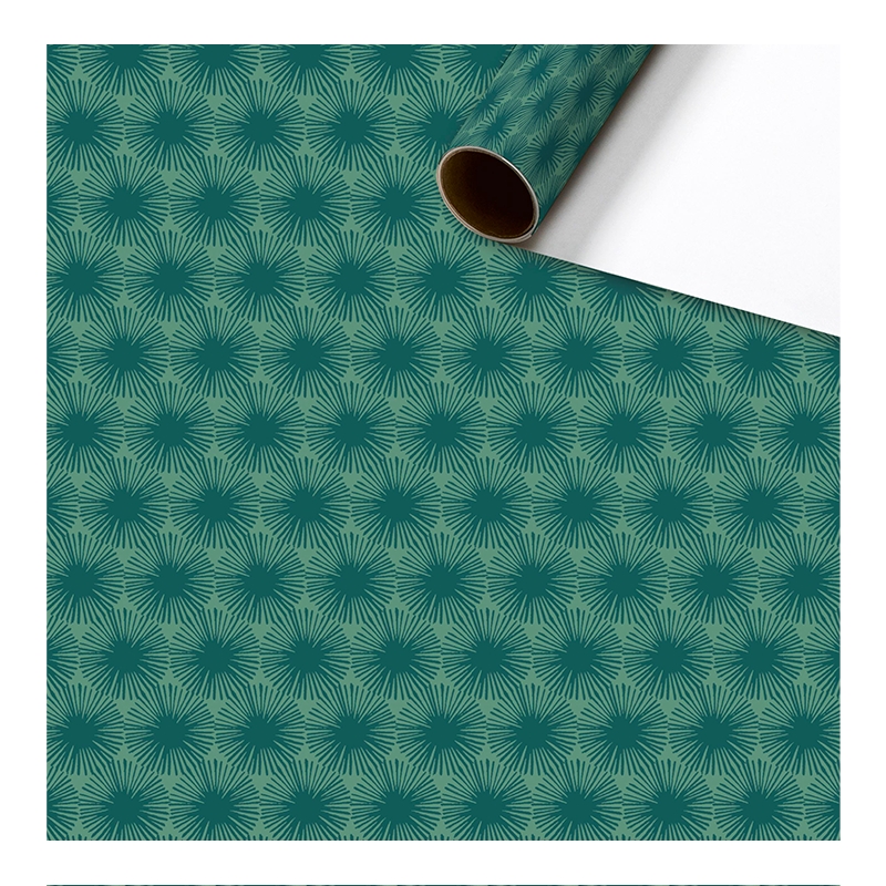 Dark green gift wrapping paper with stars