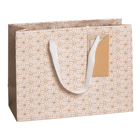 Gift bag white geometric snowflakes