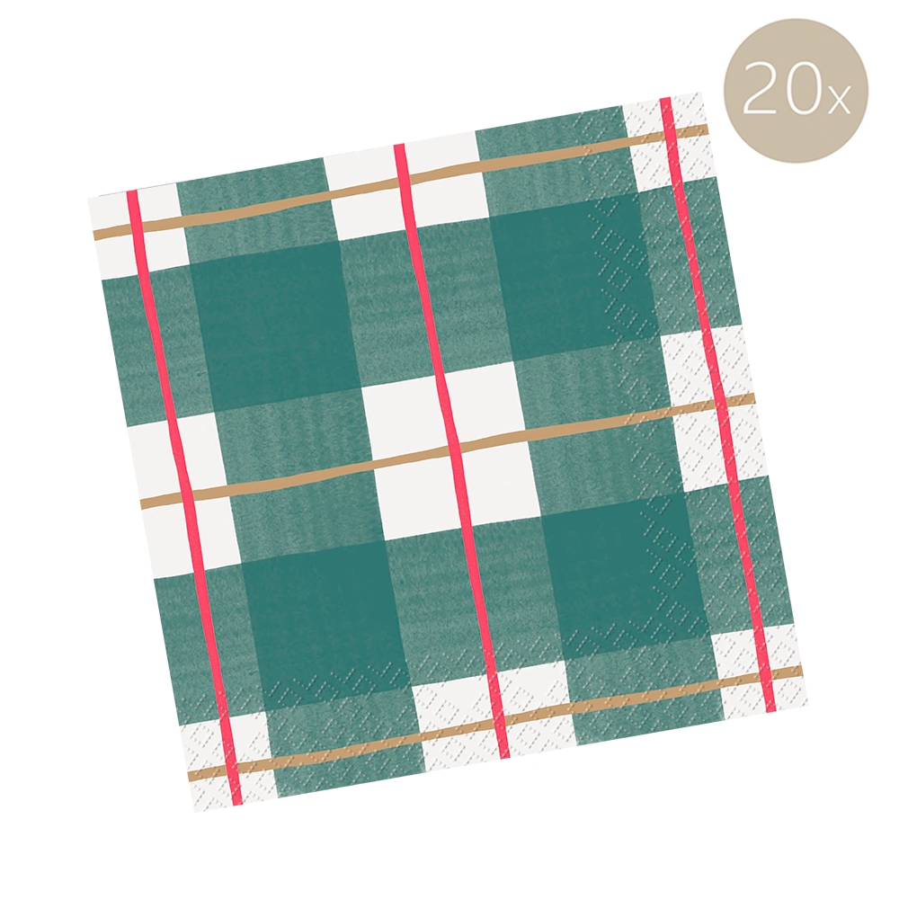 Papierservietten Weihnachts-Tartan