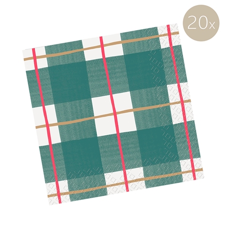 Paper dinner napkins Christmas tartan