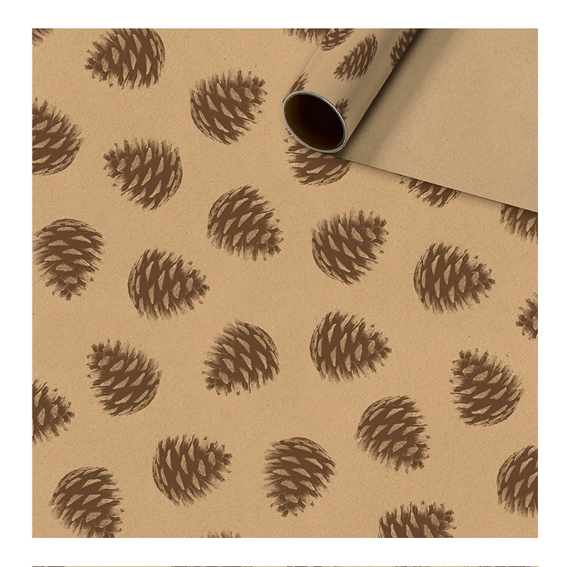 Natural wrapping paper pine cones