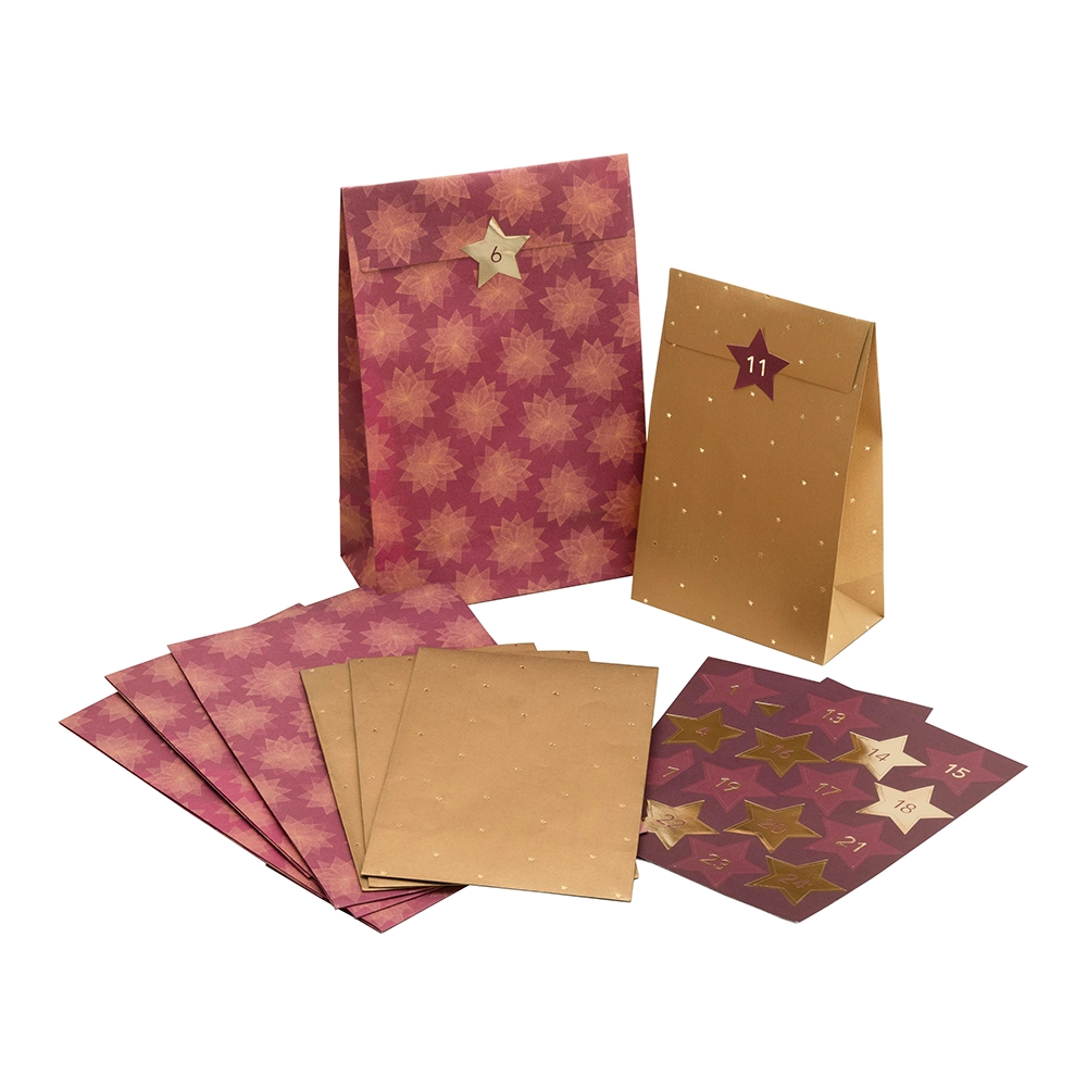 Advent calendar burgundy red - creative set