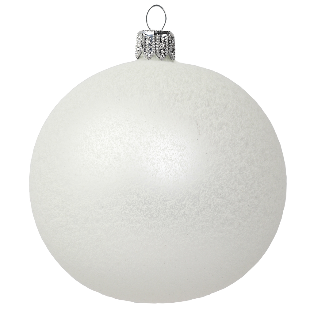 White Christmas bauble matt finish