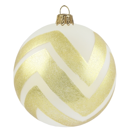 White matte ball with gold décor