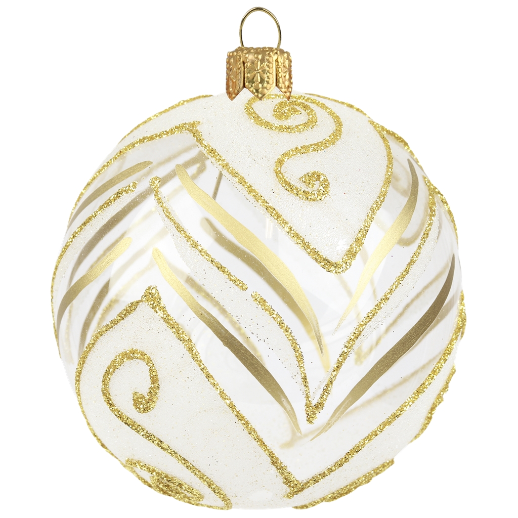 Glass christmas ball clear gold décor