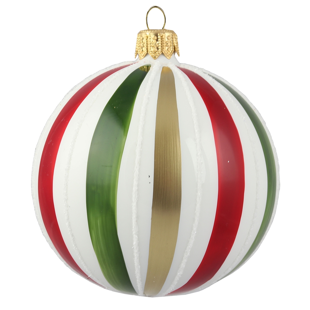 Bauble with colored stripes in English style