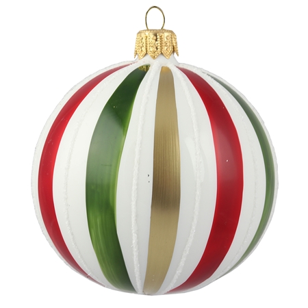 Bauble with colored stripes in English style