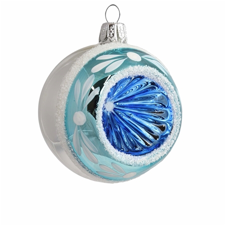 Glass bauble with blue reflector