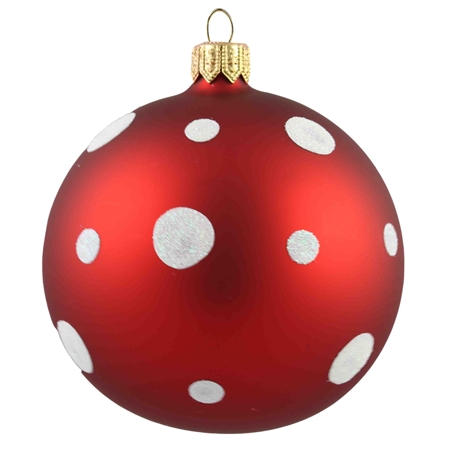 Red Christmas ball with dot décor