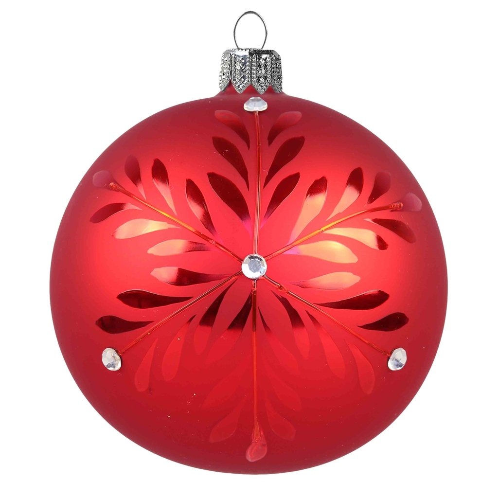 Red Christmas bauble with snowflake
