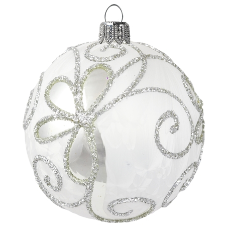 Christmas glass ball white varnish frosting