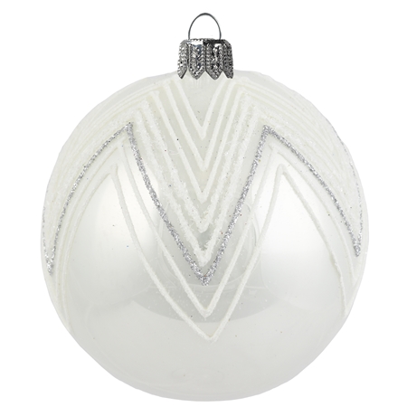White opal bauble with geometric décor
