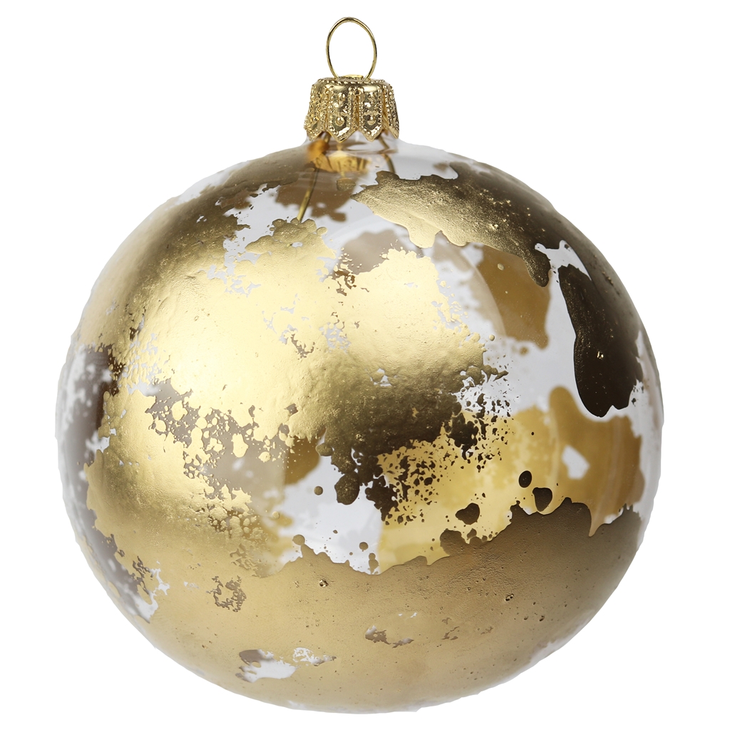 Transparent splashed gold bauble