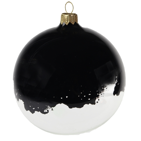 Transparent splashed black bauble