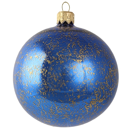 Blue Christmas bauble with gold decor