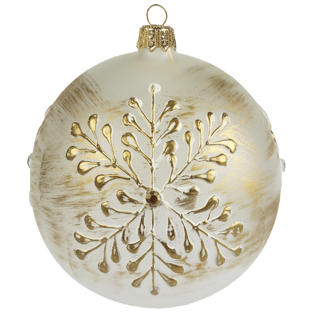 Transparent matt ball with snowflake décor