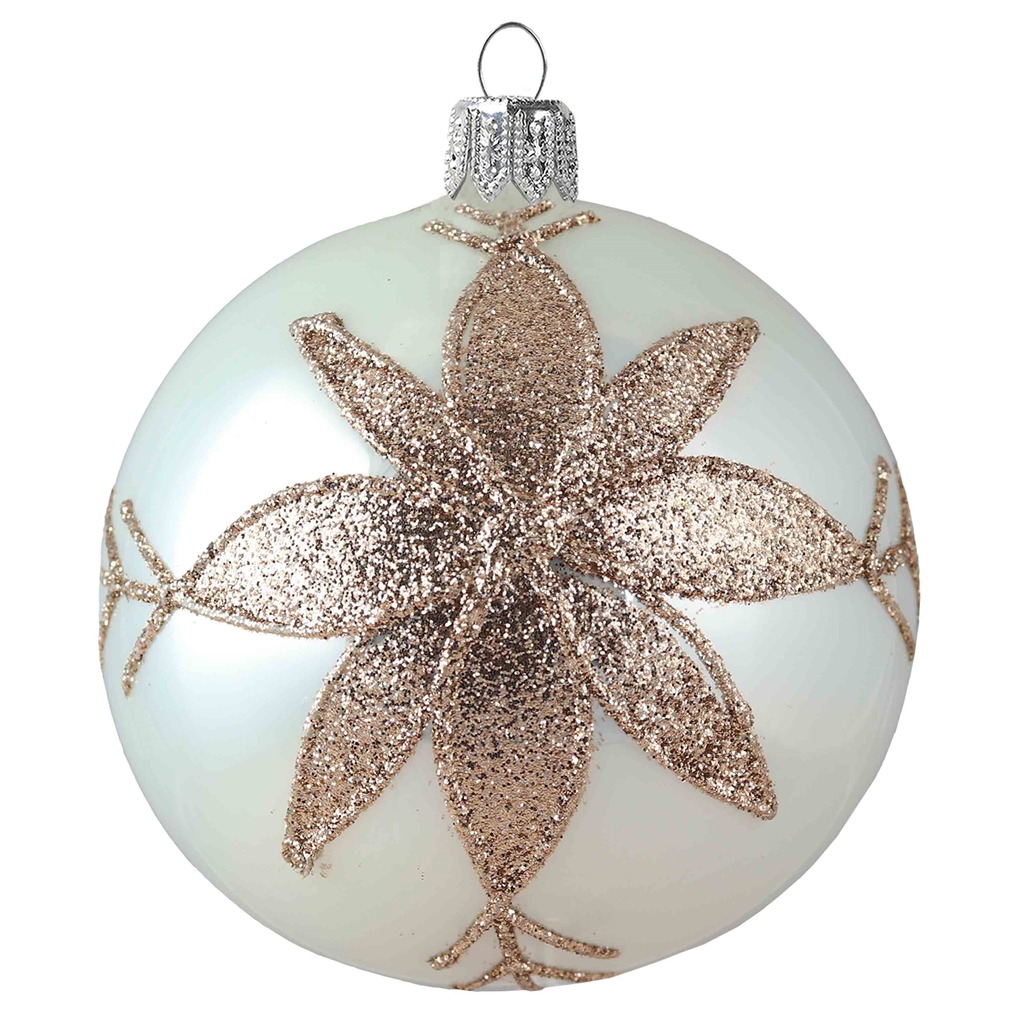 Christmas pearl shade ball with flower motif
