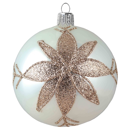Christmas pearl shade ball with flower motif