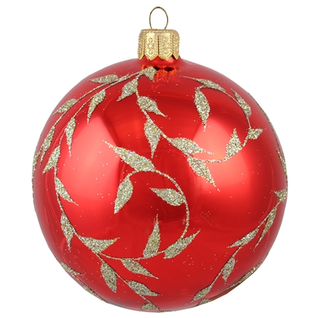 Red ball with gold leaves