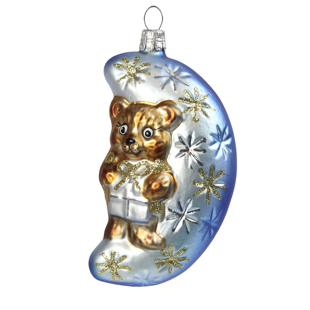 Glass Teddy bear with moon
