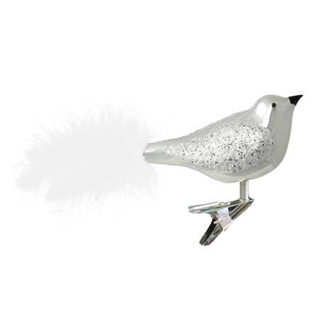 White glass bird ornament