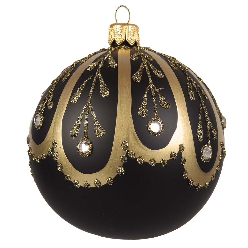 Elegant black bauble with gold decor