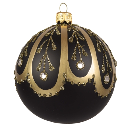 Elegant black bauble with gold decor