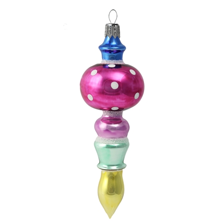 Glass ornament free-blown colorful shape