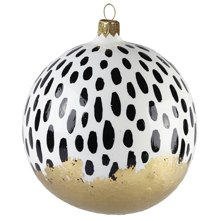 White Christmas bauble with dalmatian décor