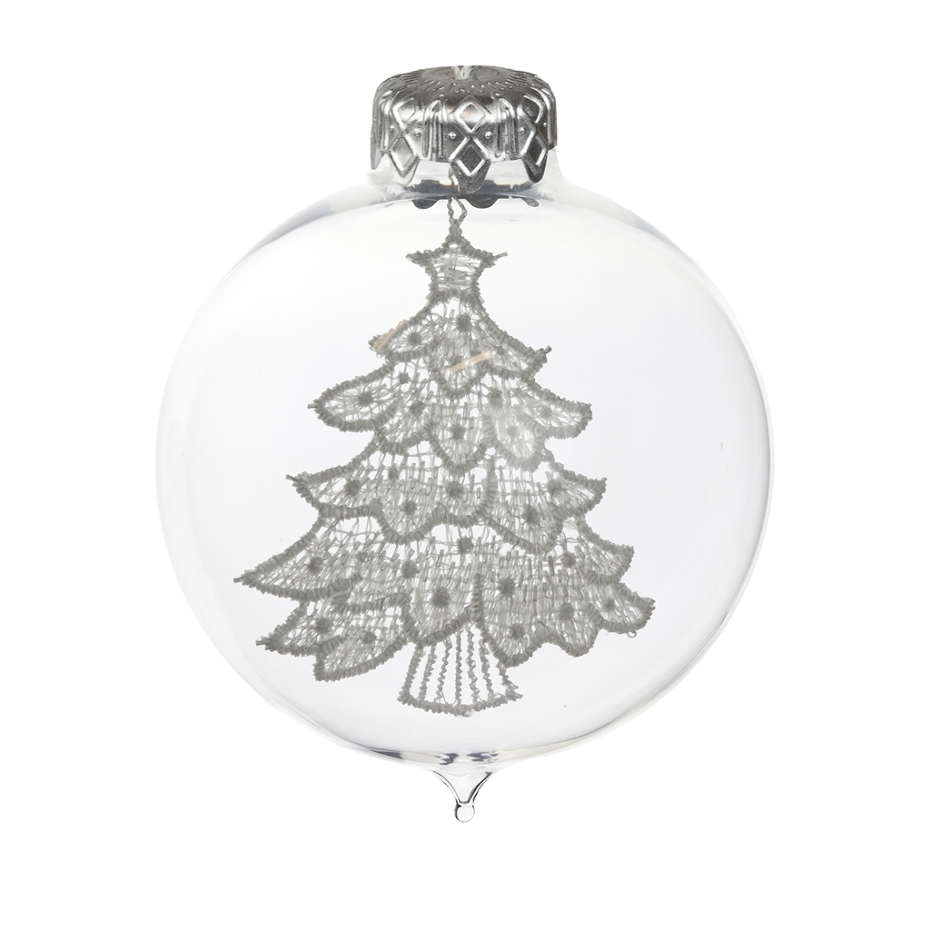 Transparent bauble with lace tree