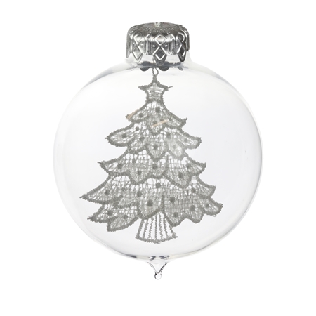 Transparent bauble with lace tree