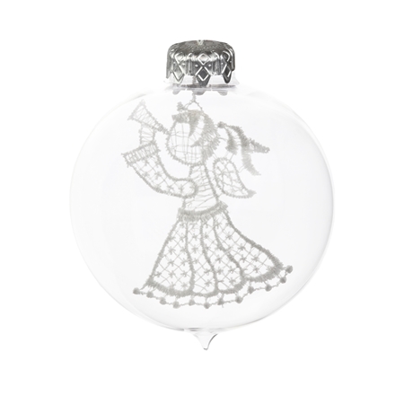 Transparent bauble with lace angel  inside