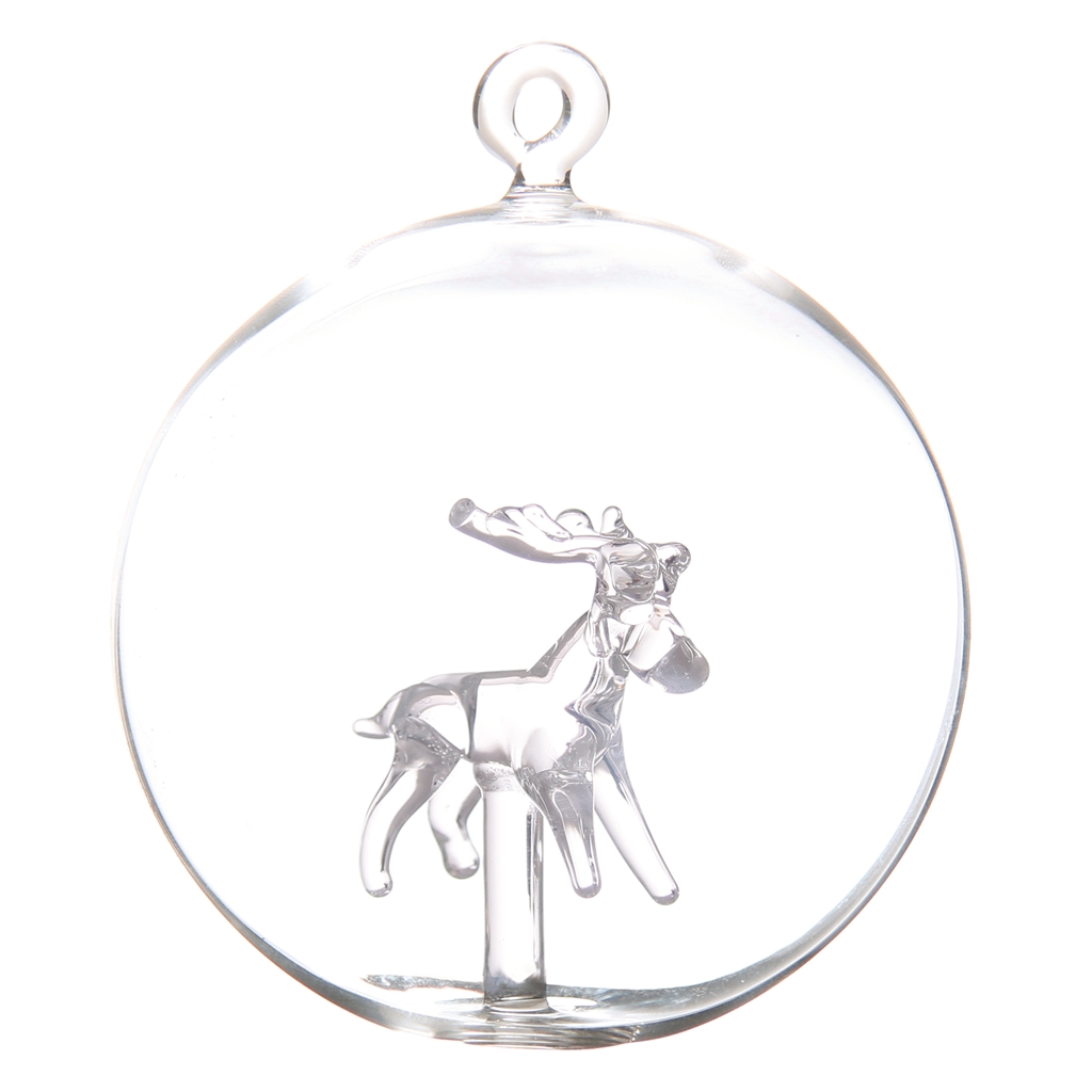 Clear ball with reindeer
