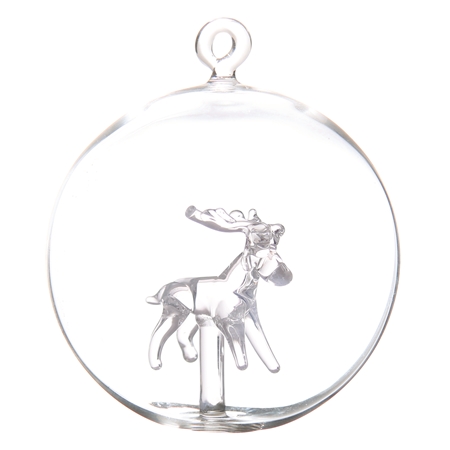 Trasparent ball with reindeer
