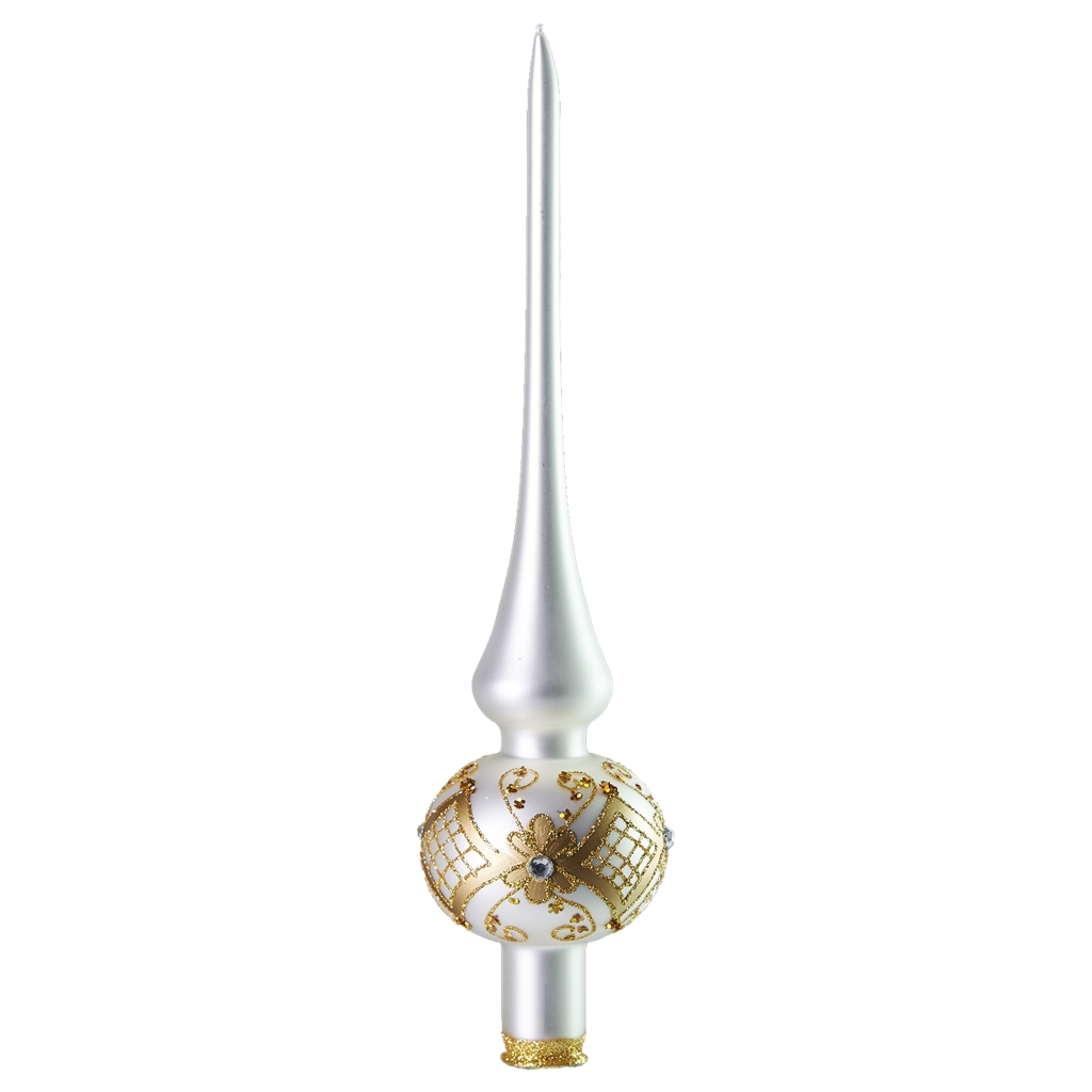 Christmas tree topper - white with decor