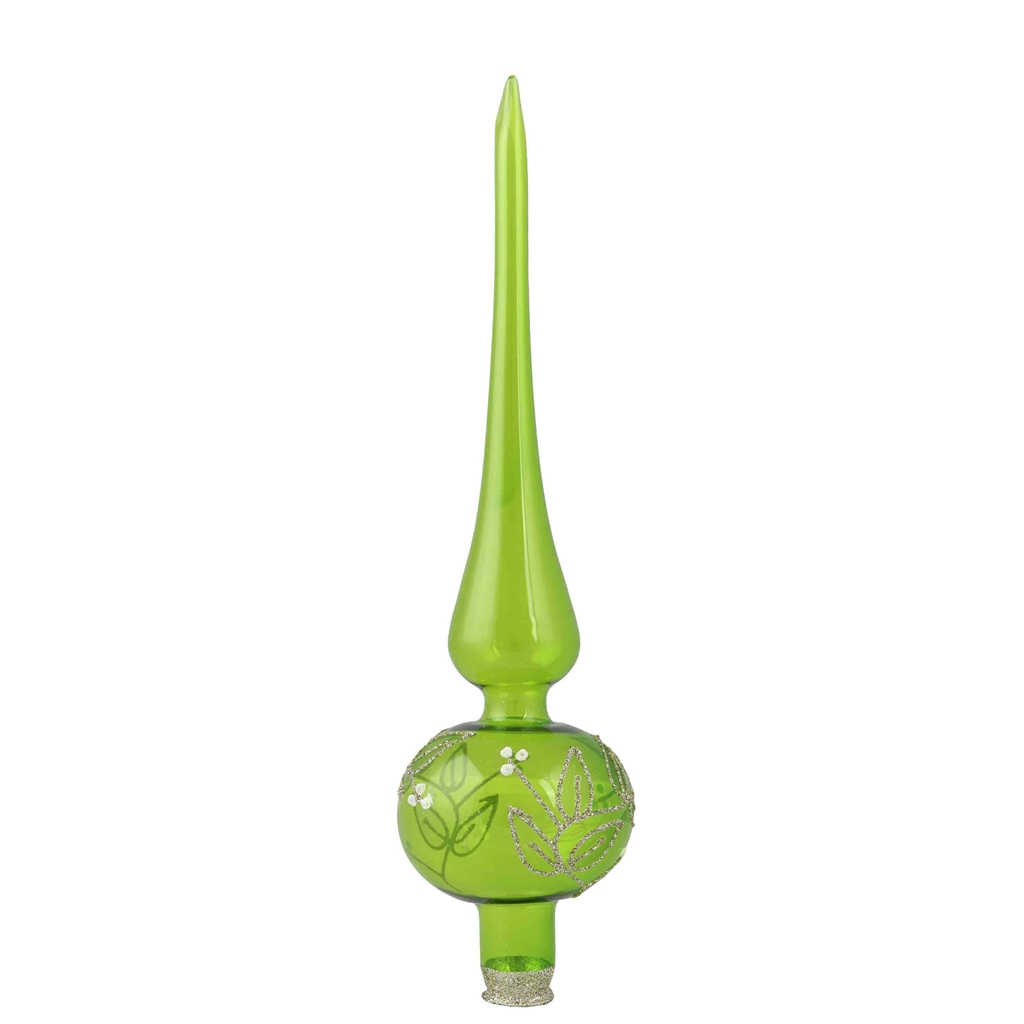 Green glass Christmas tree topper