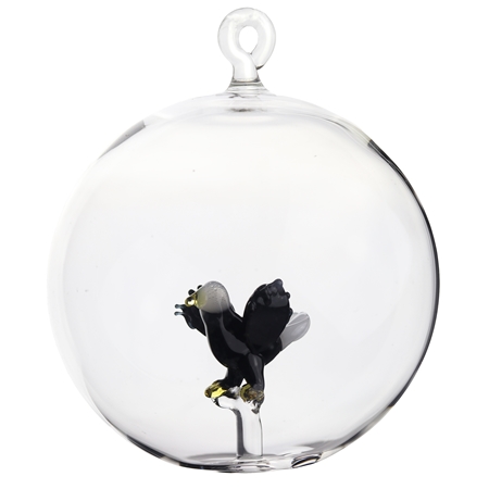 Transparent glass bauble with eagle inside