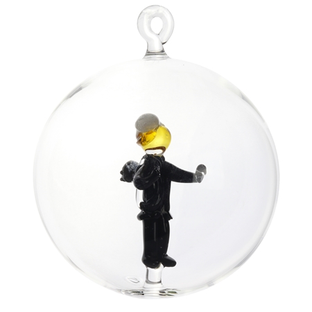 Clear Christmas ball with chimney sweeper