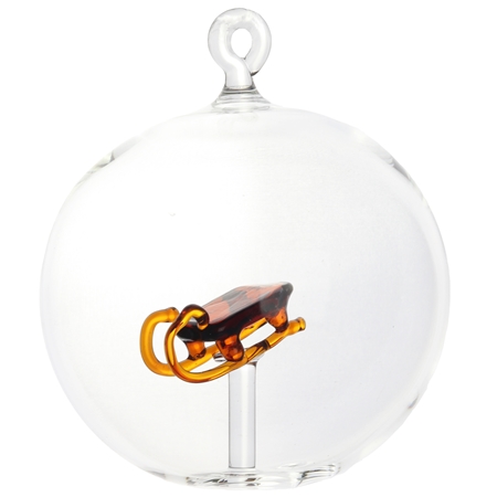 Transparent glass bauble with sledge