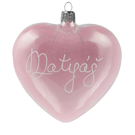 Large transparent/pink heart with name