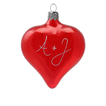 Transparent red heart with name