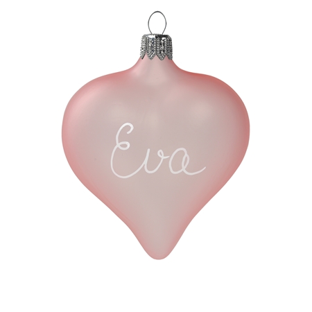 Transparent pink heart with name