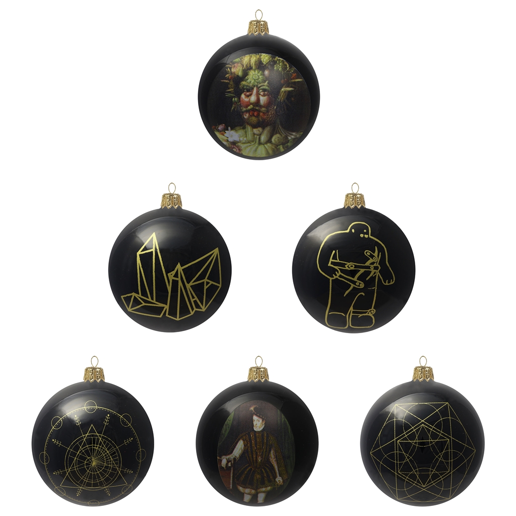 Pack of 6 Christmas baubles with a décor of Rudolph II.