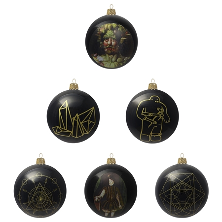 Pack of 6 Christmas baubles with a décor of Rudolph II.