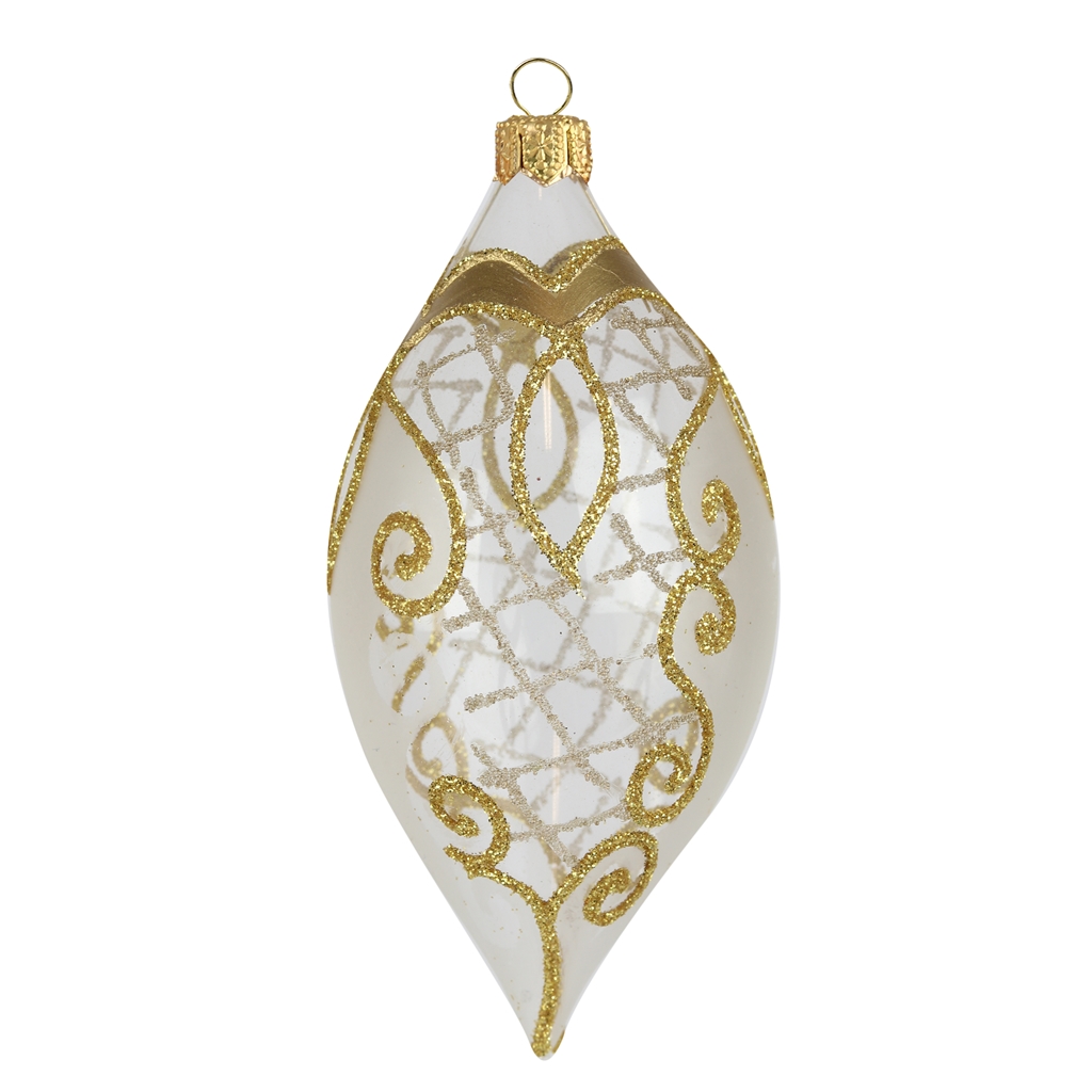 Clear Christmas olive with gold decor
